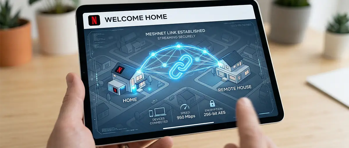 Using NordVPN Meshnet to bypass Netflix password sharing blocks in India.