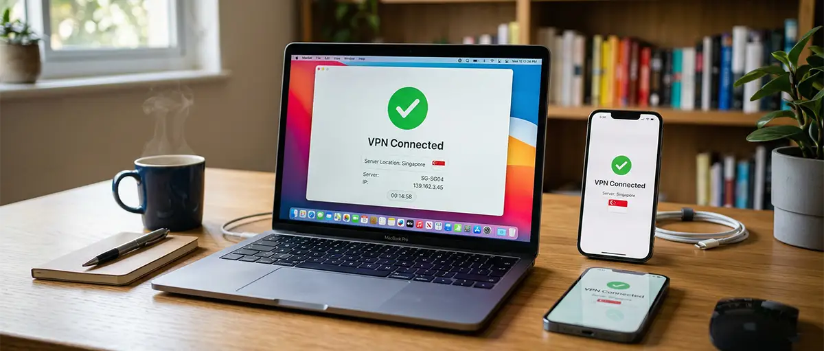 Syncing free VPN apps across mobile and desktop for work security.