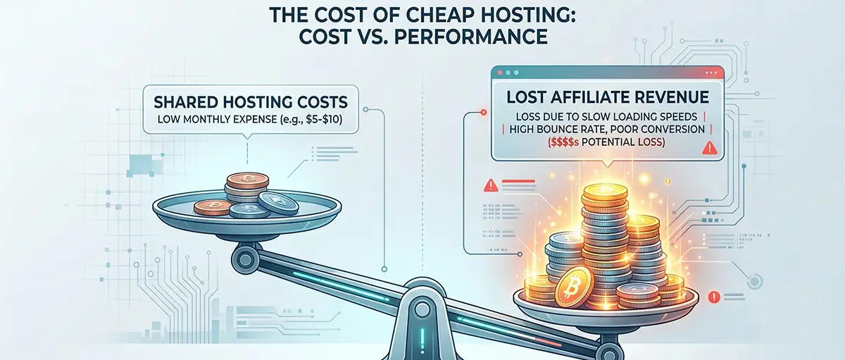 Scale demonstrating the return on investment when upgrading to VPS hosting.