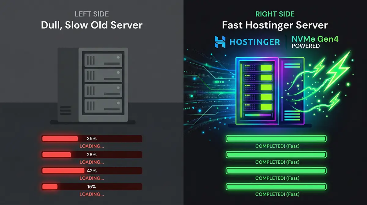 Comparison of Hostinger Litespeed vs traditional hosting speed.