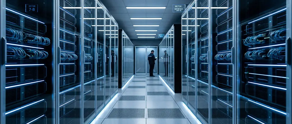 High-performance RAM-only server racks used by premium VPN providers for privacy.